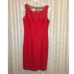 ⬇️X3 Anne Klein sheath dress red size 4